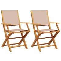 Berkfield Home Garden Chairs 2 pcs Taupe Solid Wood Acacia & Fabric