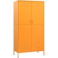 Berkfield Home Wardrobe Mustard Yellow 90x50x180 cm Steel in Tangerine | Size: 90 x 50 x 180 cm