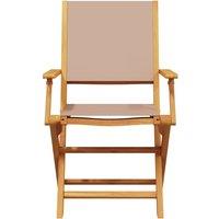 Berkfield Home Beautiful 3 Piece Bistro Set Taupe Fabric & Solid Wood