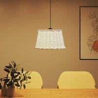 Berkfield Home Charming Ceiling Lamp Shade White 45x28 cm Wicker | Size: 45x28 cm