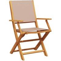 Berkfield Home Beautiful Folding Garden Chairs 6 pcs Taupe Fabric & Solid Wood