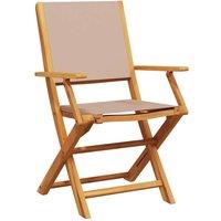 Berkfield Home Beautiful Folding Garden Chairs 4 pcs Taupe Fabric & Solid Wood