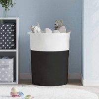 Berkfield Home Storage Basket Black & White 49x65 cm Cotton | Size: 49x65 cm