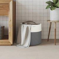 Berkfield Home Storage Basket Grey & White 40x35 cm Cotton | Size: 40x35 cm