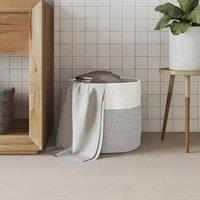 Berkfield Home Storage Basket Grey & White 40x35 cm Cotton | Size: 40x35 cm