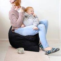 rucomfy Beanbags rucomfy Jumbo Cord Bean Bag Floor Cushion - Indoor Versatile Seat in Black