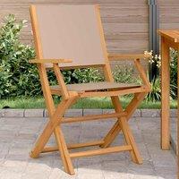 Berkfield Home Garden Chairs 2 pcs Taupe Solid Wood Acacia & Fabric