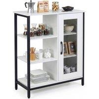 Gymax Sideboard Storage Cabinet Kitchen Bar Cabinet with Adjustable Shelves in White