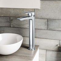 Nes Home High Rise Basin Mono Mixer Tap Chrome in Metallic Silver