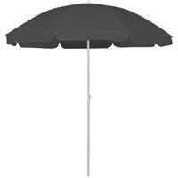 Berkfield Home Beach Umbrella Anthracite 240 cm in Black