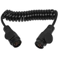 EONLION 13Pin Male to Male Coiled Trailer Extension Cable Caravan Lead in Black