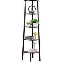 Nordara Black Corner Ladder Shelf, Multipurpose Storage Plant Stand | Size: Large
