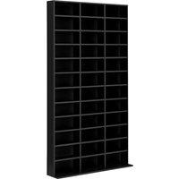 Nordara CD DVD Media Storage Shelves Display Shelf Racks Wooden Frame Black | Size: 160 cm x 90 cm