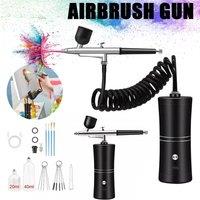 Nordara Handheld Cordless Airbrush Kit Rechargeable Compressor Spray Gun Set in Black