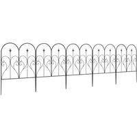 Nordara 5PCs Decorative Garden Fencing 32in x 10ft Metal Border Edging in Black | Size: 300 cm x 80 cm