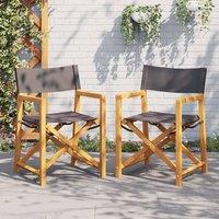 Berkfield Home Folding Director Chairs 2 pcs Dark Grey Fabric
