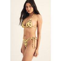 NastyGal Women's Leopard Triangle Bikini Set in Yellow | Size: 10