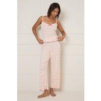 Dorothy Perkins Women's Pointelle Jersey PJ Set in Pink | Size: Medium