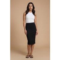 Dorothy Perkins Women's Petite Bengaline Pencil Skirt in Black | Size: 8