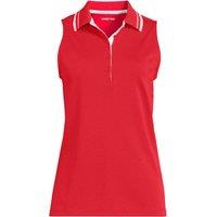 Lands' End Women's Plus Sleeveless Polo Shirt in Supima Cotton in Red | Size: 2XL
