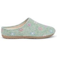 Hotter Women's 'Season' Felt Slippers in Aqua | Size: 4