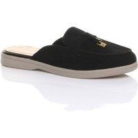 AJVANI Women's Flat Heel Slip On Open Back Loafers Mules in Black | Size: 6
