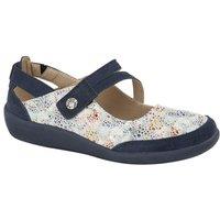 Boulevard Women's E Fit Leather Suede Shoes in Blue | Size: 4