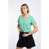 Weird Fish Women's Merica Printed Jersey T-Shirt in Bright Green | Size: 12