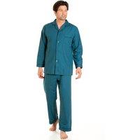 Haigman Men's Men's Cotton Blend Easy Care Long Sleeve Pyjama Set in Teal | Size: 3XL