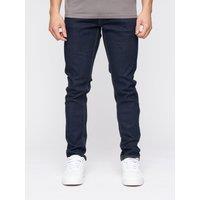 Crosshatch Buraca Men's Slim-Fit Stretch Denim Jeans with Button Fly in Blue | Size: 38S