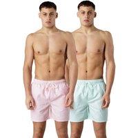 Kensington Eastside Men's 2-Pack Colour Swim Shorts in Mint | Size: Large