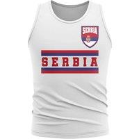Serbia Men's Personalised Core Football Country Sleeveless Tee in White | Size: Small