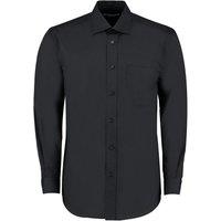 Kustom Kit Men's Long-Sleeved Formal Shirt in Black | Size: 14.5 in