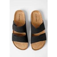 Threadbare Men's Faux Suede Two Strap Sandals in Black | Size: 9