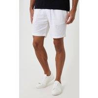Threadbare Men's Shorter Length Linen Blend Shorts in White | Size: XL