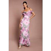Coast Women's Floral Bardot Maxi Dress in Pink | Size: 16