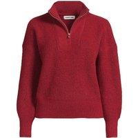 Lands' End Women's Fuzzy Quarter Zip Pullover in Dark Red | Size: 14-16