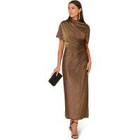 Adrianna by Adrianna Papell Women's Metallic Knit Long Dress in Metallic Gold | Size: 6