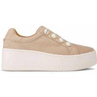 Carvela Women's 'Connected Laceless Pearl' Suede Trainers in Beige | Size: 3