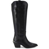 STEVE MADDEN Women's 'Spiral 05 O' Leather Boots in Black | Size: 5