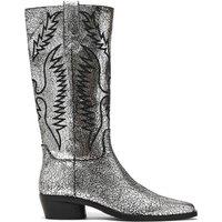 STEVE MADDEN Women's 'Trevi Boot Silver' Leather Boots in Silver | Size: 4