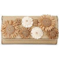 Carvela Women's 'Sorrento Flower Clutch' Bag in Beige
