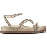 Carvela Women's 'Ravello Flat' Fabric Sandals in Gold | Size: 3