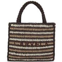 Carvela Women's 'Nola Crochet Tote' Silk Blend Bag in Brown
