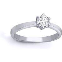Jewelco London Women's 18ct White Gold 1.5ct D/VS Lab Grown Diamond Solitaire Ring in Silver | Size: Medium