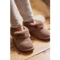 WoolOvers Women's Womens Short Sheepskin Slipper Boot in Taupe | Size: 9