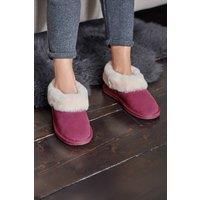 WoolOvers Women's Womens Short Sheepskin Slipper Boot in Wine | Size: 9