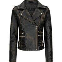 TruClothing Women's Soft Leather Racing Biker Short Jacket in Black | Size: 4XL