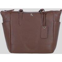 Ashwood Leather Women's 'Oxford' Elegant Real Leather Tote Bag in Light Brown