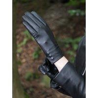 Lakeland Leather Women's 'Bassenthwaite' Button Detail Leather Gloves in Black | Size: XL